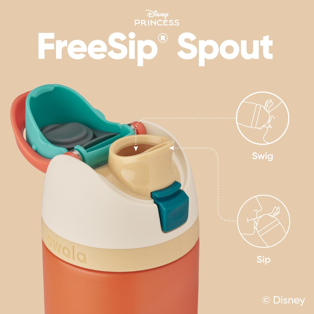24 oz Owala Disney Princess FreeSip Insulated Stainless Steel Water Bottle with Straw, BPA-Free Sports Bottle, Cinderella, Sports and Travel