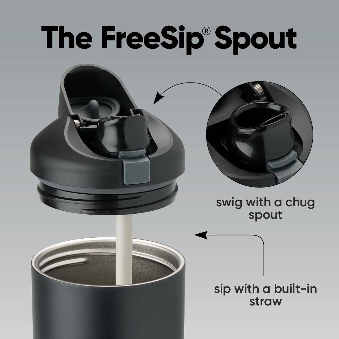 40 oz Owala FreeSip Tumbler Insulated Stainless Steel Water Bottle with Built-In Straw and Side Handle, BPA-Free, Leak-Proof, Lightly Toasted, Travel, Work, School, Sports