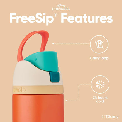 24 oz Owala Disney Princess FreeSip Insulated Stainless Steel Water Bottle with Straw, BPA-Free Sports Bottle, Cinderella, Sports and Travel