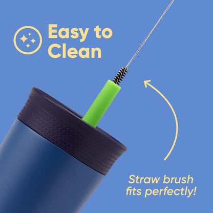 12 oz Owala Kids Stainless Steel Insulated Tumbler with Spill-Resistant Flexible Straw, Easy to Clean, Dishwasher Safe, Pink & Purple, Lilac Rocket, Travel Water Bottle