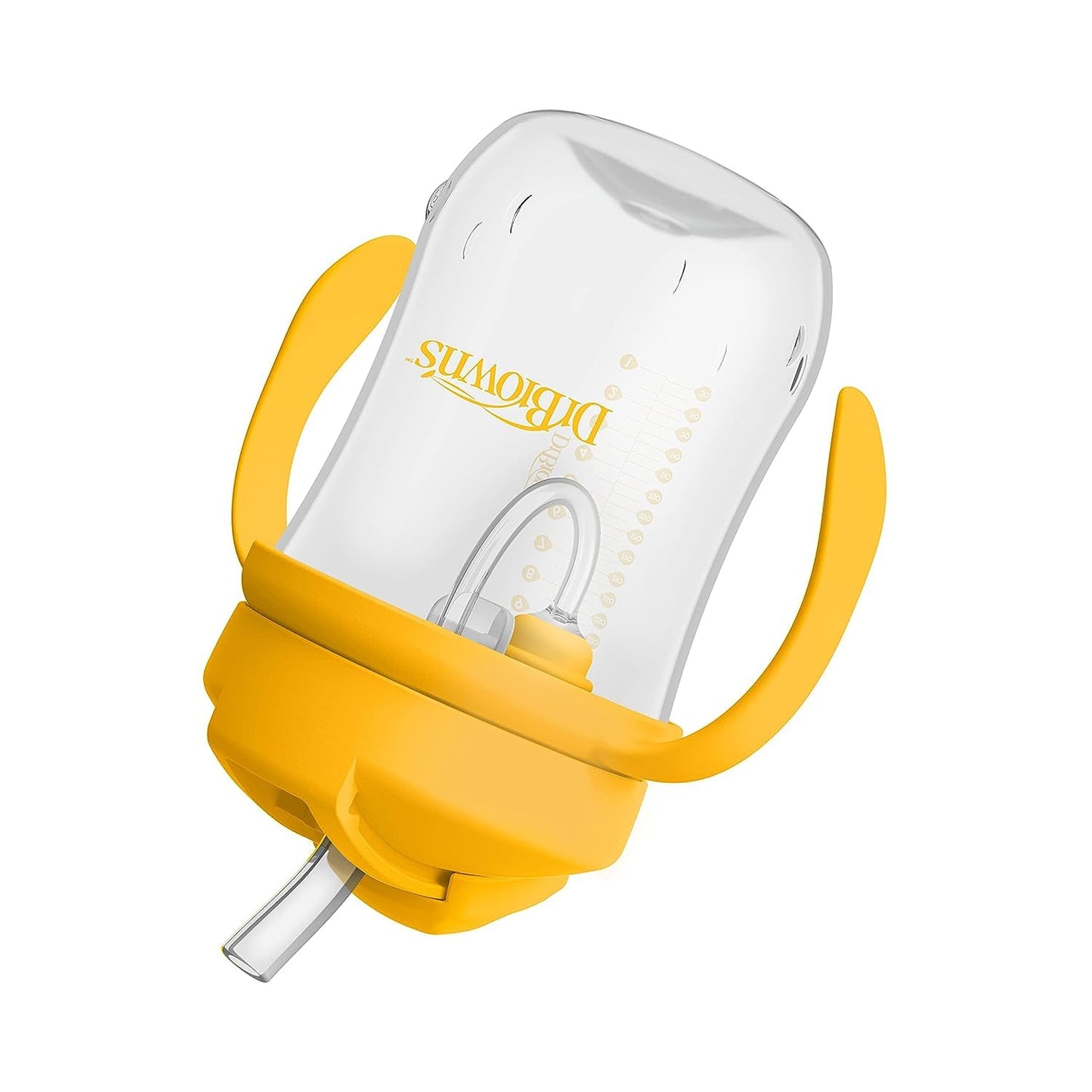 Dr. Brown's Milestones Baby's First Straw Cup – Training Cup with Weighted Straw, 9 oz/270 mL, Vintage Yellow, BPA-Free, for Babies 6 Months+