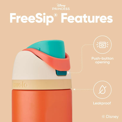 24 oz Owala Disney Princess FreeSip Insulated Stainless Steel Water Bottle with Straw, BPA-Free Sports Bottle, Cinderella, Sports and Travel
