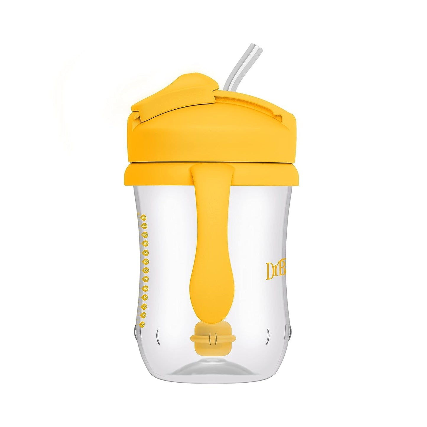 Dr. Brown's Milestones Baby's First Straw Cup – Training Cup with Weighted Straw, 9 oz/270 mL, Vintage Yellow, BPA-Free, for Babies 6 Months+