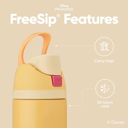 24 oz Owala Disney Princess FreeSip Insulated Stainless Steel Water Bottle with Straw, BPA-Free Sports Bottle, Tiana, Sports and Travel