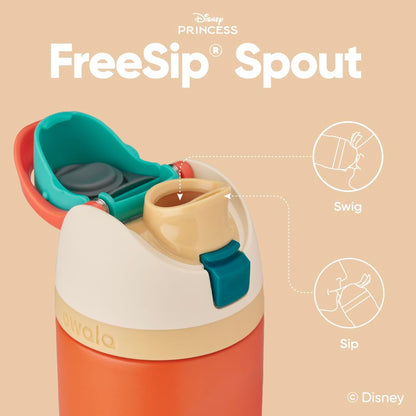 24 oz Owala Disney Princess FreeSip Insulated Stainless Steel Water Bottle with Straw, BPA-Free Sports Bottle, Cinderella, Sports and Travel