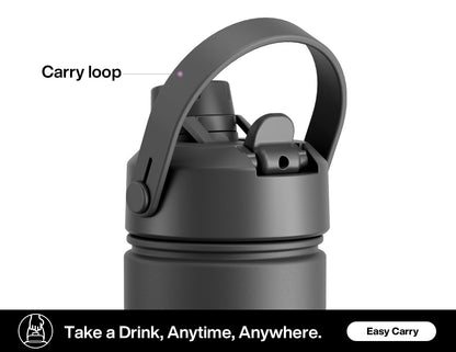 18 oz Insulated Stainless Steel Water Bottle with Straw, Leak-Proof, BPA-Free, Double Wall Cold 24H for Sports, Travel, School, Tulip