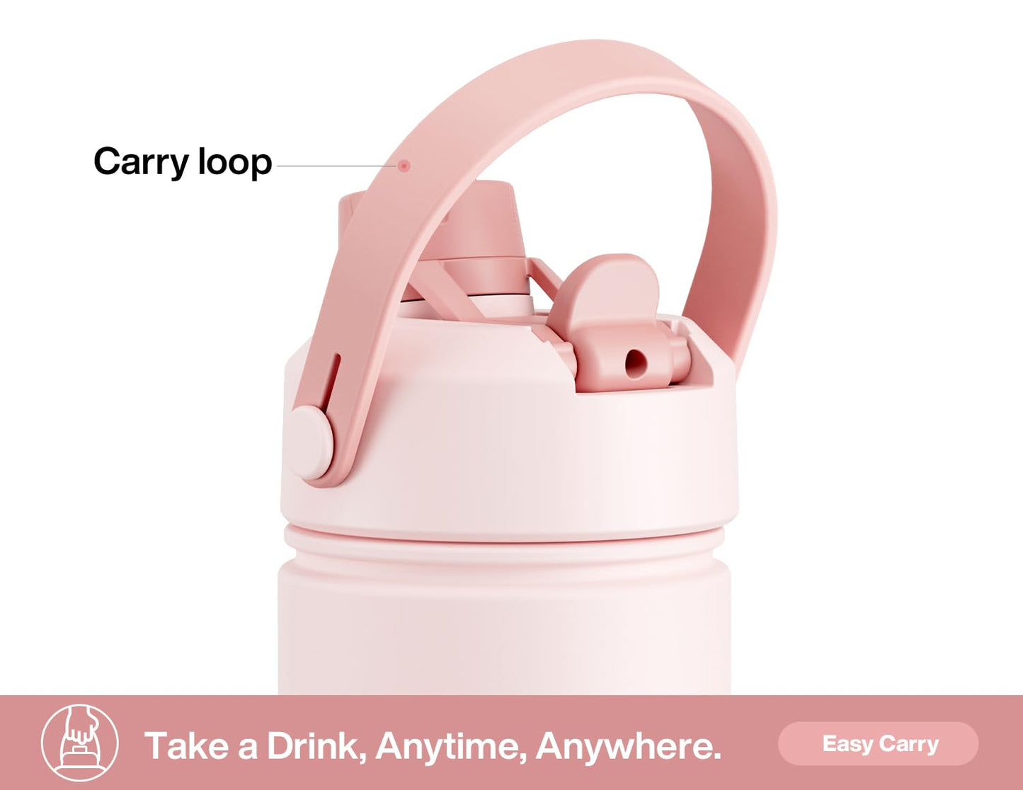 26 oz Insulated Stainless Steel Water Bottle with Straw, Leak-Proof, BPA-Free, Double Wall Cold 24H for Sports, Travel, School, Aquamarine Blue