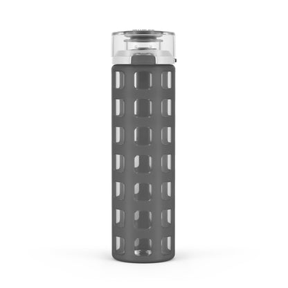 20 oz Ello Syndicate Glass Water Bottle with One-Touch Flip Lid, Grey