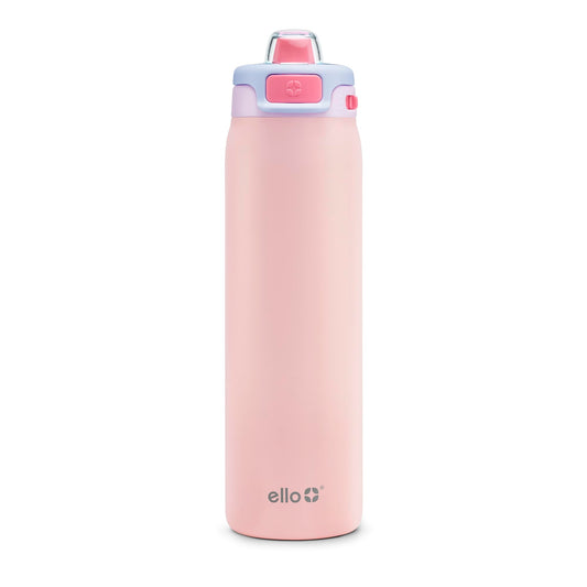 24 oz Insulated Sports Water Bottle for Adults, Push-Button Spout & Quick-Flip Straw, Leak-Proof, Car Cupholder Friendly, Straw and Handle, Breezy Sunday, Fitness, Travel, Gift