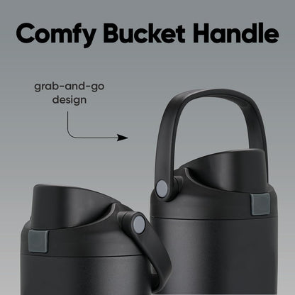 22 oz Stainless Steel Water Bottle with Straw and Carry Handle, Double Wall Vacuum Insulated, Leak-Proof Locking Lid, BPA-Free, Yucca