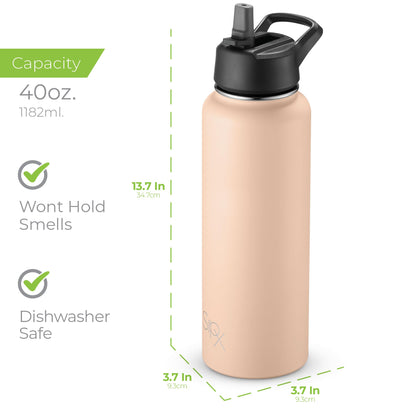 32 oz Motivational Water Bottle with Straw, Time Marker, BPA-Free Tritan, 1L Leak-Proof Sports Bottle with Carry Strap for Women, Gym, Fitness, Outdoor