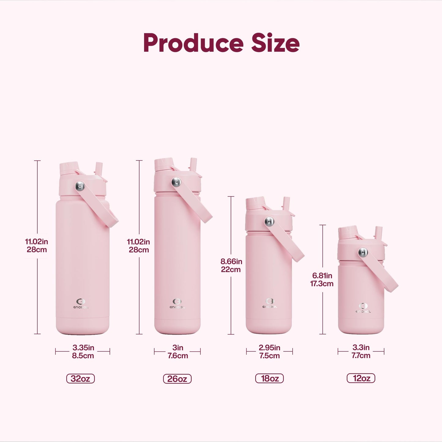 40 oz Insulated Stainless Steel Water Bottle with Two-Way Spout, Built-In Straw, Bucket Handle, BPA-Free, Leak-Proof, Daybreak