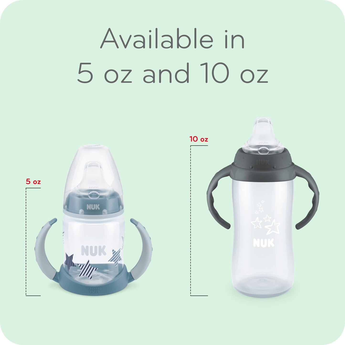 NUK Active Sippy Cup, 10 oz, 2-Pack – Spill-Proof, BPA-Free, Timeless Collection, for Toddlers 12+ Months, Amazon Exclusive