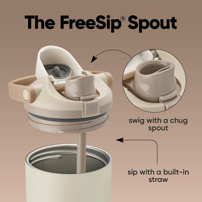 40 oz Insulated Stainless Steel Water Bottle with Two-Way Spout, Built-In Straw, Bucket Handle, BPA-Free, Leak-Proof, Very Very Dark