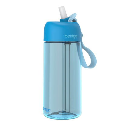 Bentgo Kids Water Bottle - Leak-Proof, Durable Tritan, BPA-Free 15 oz. Cup for Kids/Toddlers Ages 3+ - Safe Sip Spout, Carrying Handle, & Dishwasher Safe for School, Sports, Daycare & Camp (Blue)