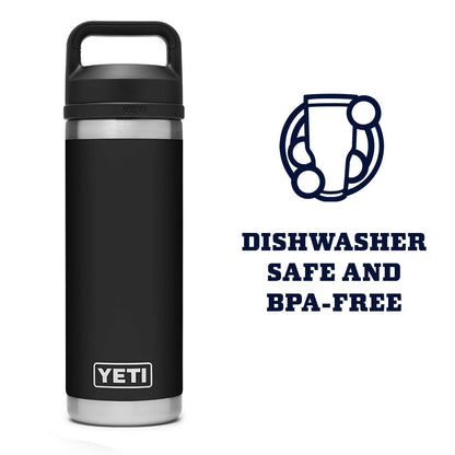 18 oz YETI Rambler Stainless Steel Bottle, Vacuum Insulated, Leak-Proof with Chug Cap, Black