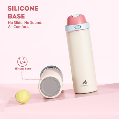 24 oz Insulated Stainless Steel Vacuum Water Bottle for Office, Spill-Proof Straw Lid, Lightweight, Double Walled, BPA-Free, Mint Green, College, Travel, Sports, Daily Use, Gift