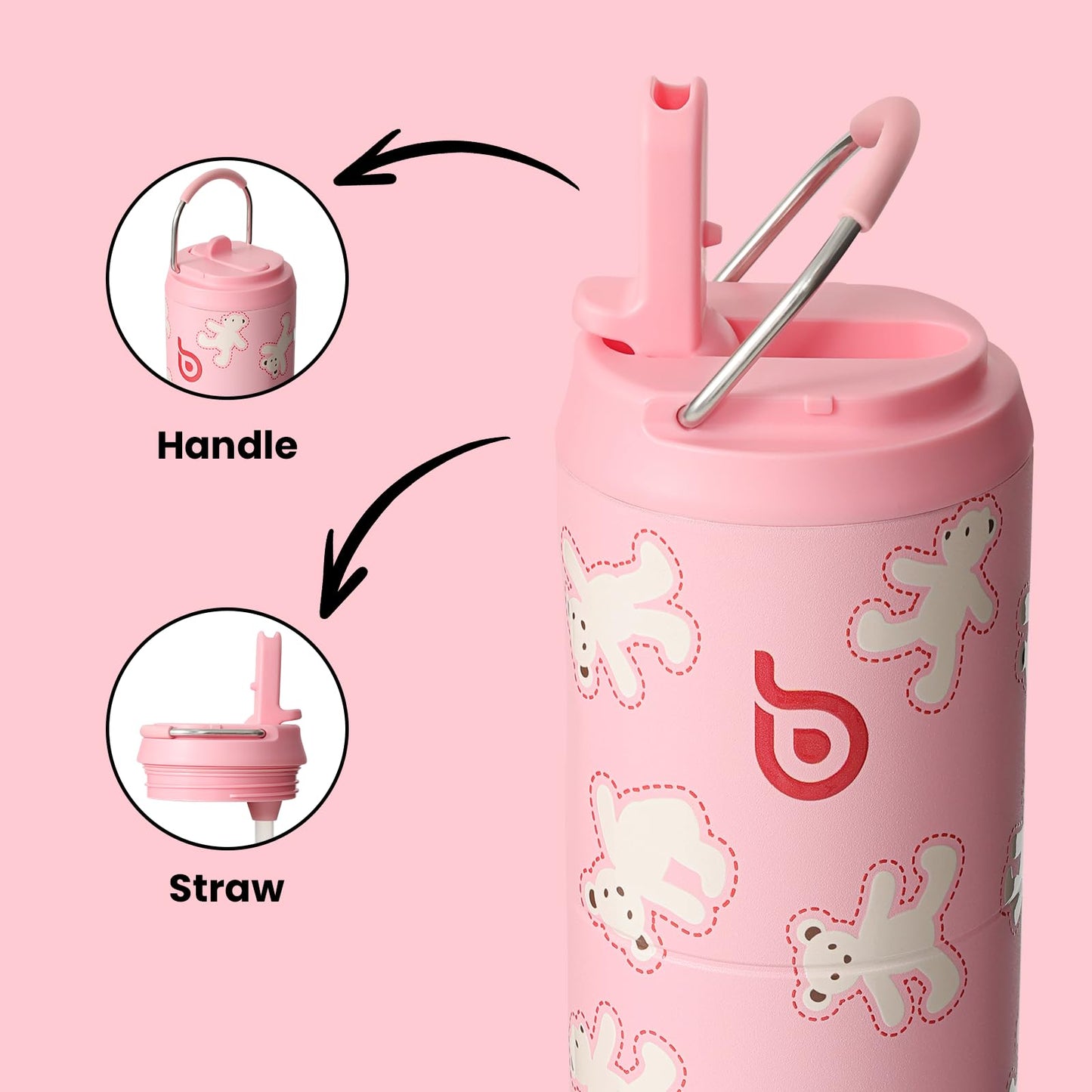 BOTTLE BOTTLE 24oz Insulated Stainless Steel Water Bottle with Straw Lid & Handle – Double-Wall Vacuum, Leak-Proof, BPA-Free Metal Sports Water Bottle for Gym, Travel & Outdoor Use