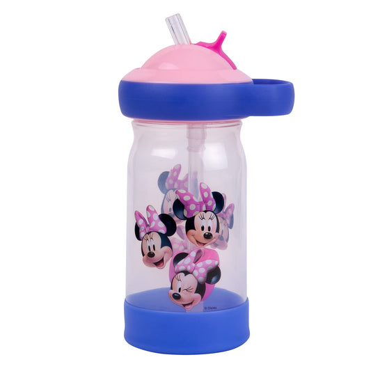 The First Years Disney Minnie Mouse Sip & See Kids Water Bottle – 12 oz Spill-Proof Toddler Cup