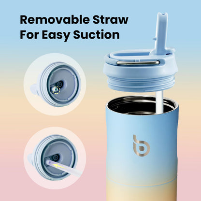 BOTTLE BOTTLE 24oz Insulated Stainless Steel Water Bottle with Straw Lid & Handle – Double Wall Vacuum, Leakproof, Reusable, BPA-Free, for Sports, Gym & Travel