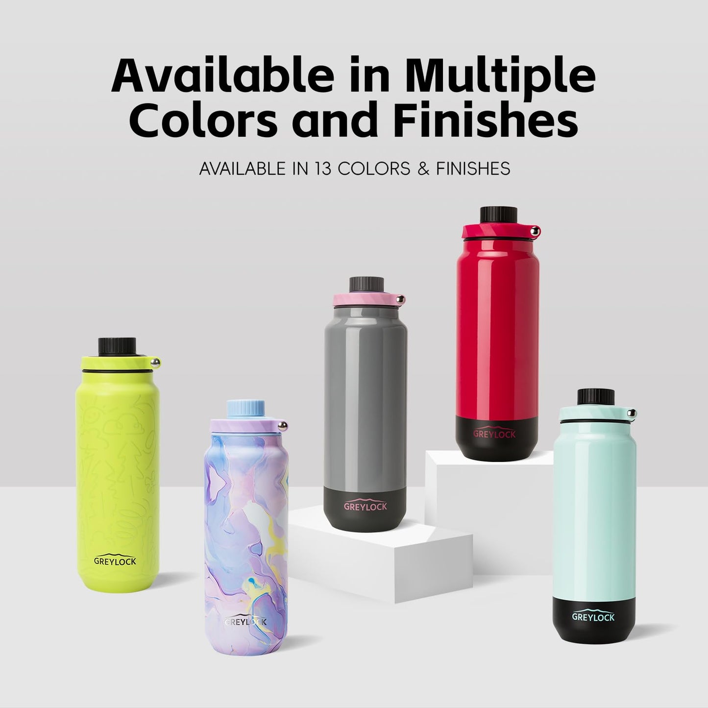 24 oz Greylock Insulated Stainless Steel Water Bottle with Straw Lid, Leak-Proof, Vacuum Flask, Keeps Cold & Hot 24H, Carry Handle, Silicone Spout, BPA-Free, Purple, Gym, Hiking, Travel