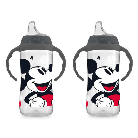 NUK Mickey Mouse Large Learner Sippy Cup – 10 oz, 2-Pack, Spill-Proof, BPA-Free