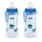 NUK Active Sippy Cup, 10 oz, 2-Pack – Spill-Proof, BPA-Free, Blue, for Babies 8+ Months