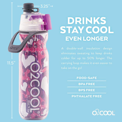 Pogo Plastic Water Bottle with Straw Lid and Carry Handle, Reusable, BPA-Free, Dishwasher Safe, Travel, School, Outdoors, Gym, 32 oz & 40 oz