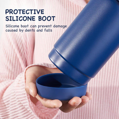 12 oz Kerilyn Kids Stainless Steel Insulated Water Bottle with Straw, Leak-Proof, BPA-Free, Blue, School Toddler Cup for Boys & Girls