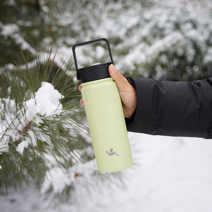 40 oz Stainless Steel Insulated Water Bottle with 3 Lids, Reusable Sports Bottle, Double Wall Vacuum Flask, Macaron Green