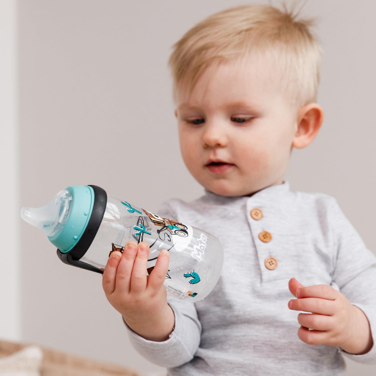 NUK Active Sippy Cup, 10 oz, 2-Pack – Disney’s Cars Lightning McQueen Design, BPA-Free, Spill-Proof Transition Cup