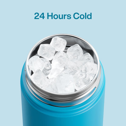 12 oz Kids Insulated Stainless Steel Water Bottle with Straw, Dual Spouts, Leak-Proof, BPA-Free, Cold 24H for Sports, Travel, School, Cream Moon