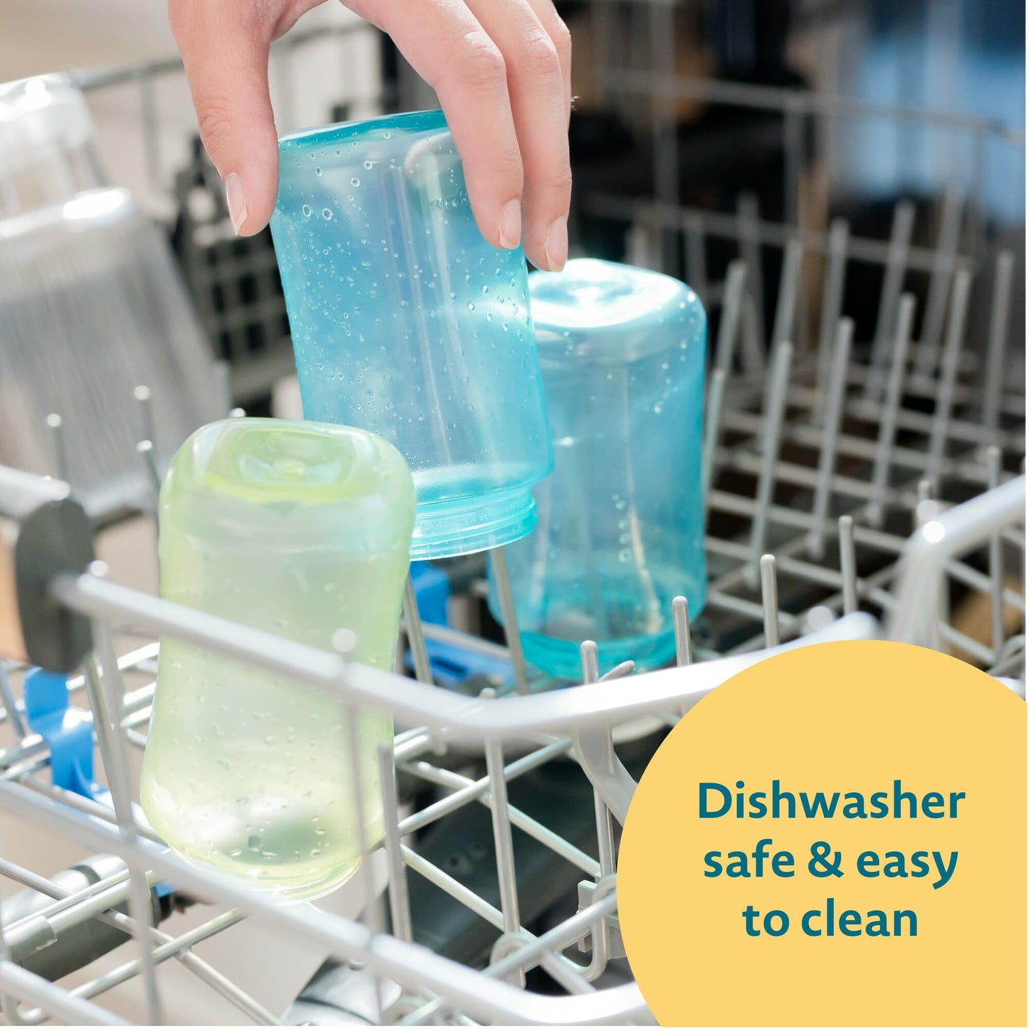 3 Pack 7 oz The First Years Squeeze & Sip Toddler Straw Cups, Squeezable Transition Sippy Cups with Silicone Straw, Ages 6 Months+