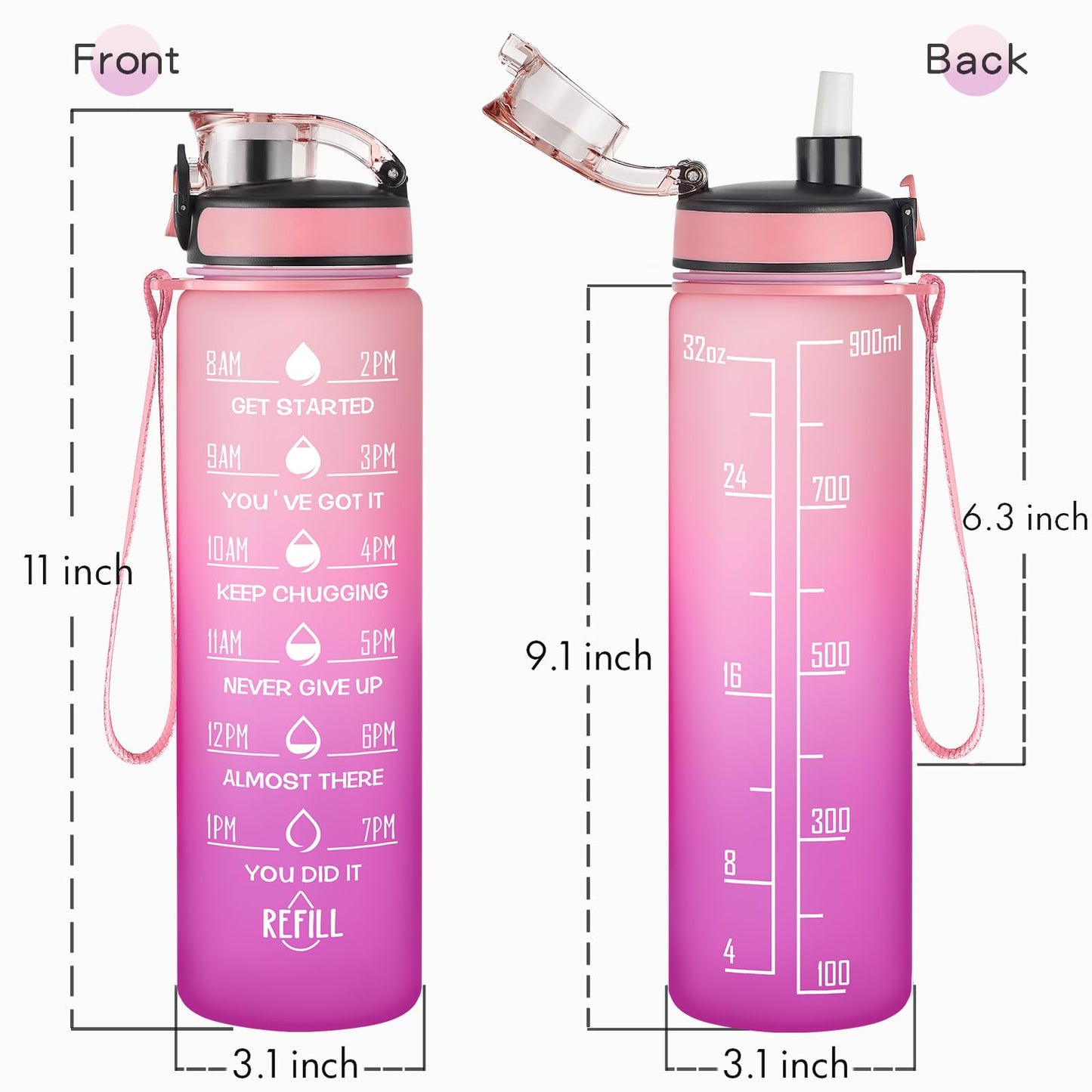 24 oz Contigo Cortland Water Bottle, BPA-Free, Spill-Proof, Glacier