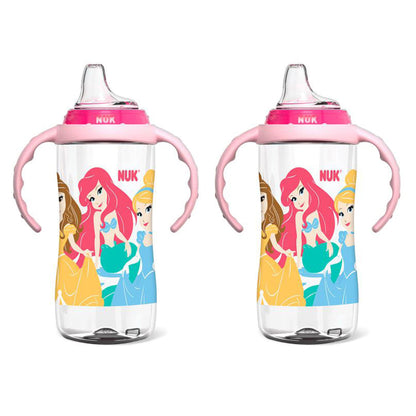 NUK Disney Princess Learner Sippy Cup – 10 oz, 2-Pack, Spill-Proof, BPA-Free, for Babies 8+ Months