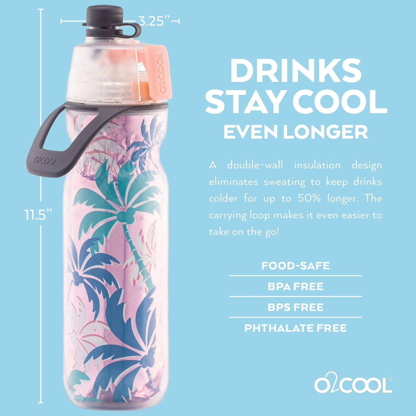 Pogo Plastic Water Bottle with Straw Lid and Carry Handle, Reusable, BPA-Free, Dishwasher Safe, Travel, School, Outdoors, Gym, 32 oz & 40 oz