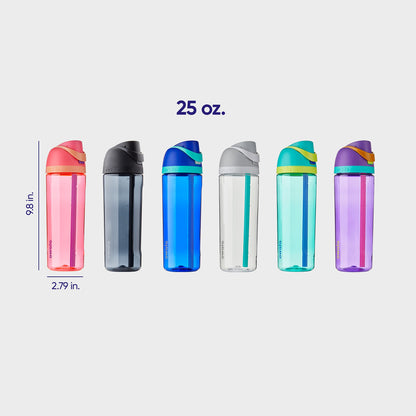 O2COOL Mist 'N Sip Water Bottle, 2-in-1 Mist and Sip, No-Leak Pull Top Spout, Reusable Sports Bottle, Hearts
