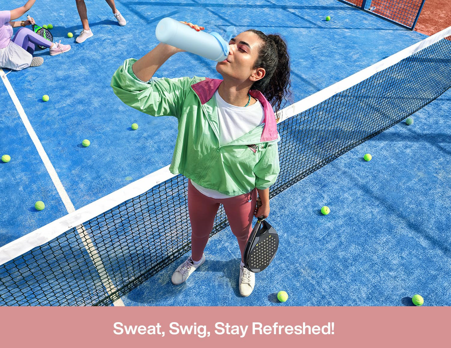 18 oz Insulated Stainless Steel Water Bottle with Straw, Leak-Proof, BPA-Free, Double Wall Cold 24H for Sports, Travel, School, Azure Blue