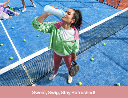 18 oz Insulated Stainless Steel Water Bottle with Straw, Leak-Proof, BPA-Free, Double Wall Cold 24H for Sports, Travel, School, Azure Blue