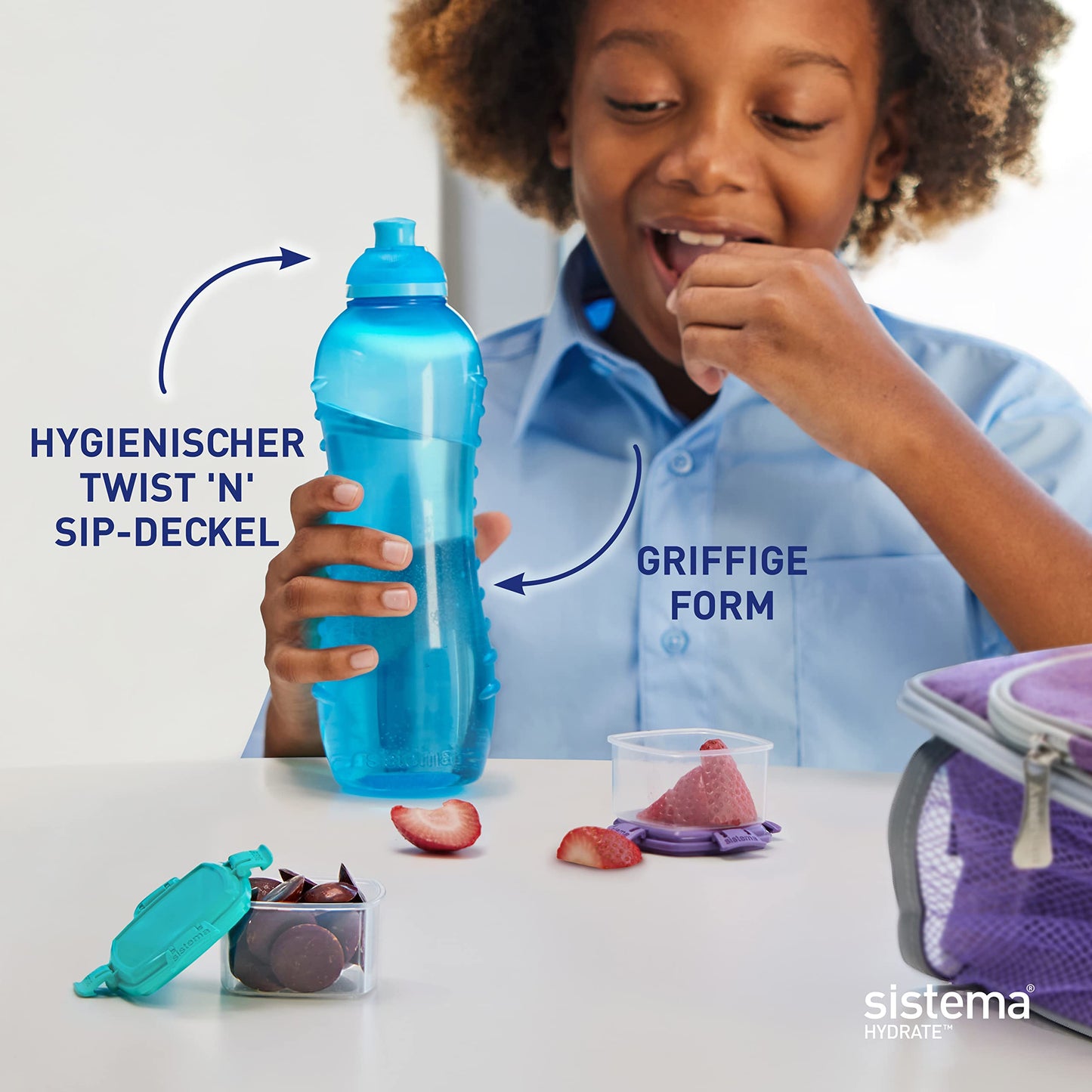 11 oz Sistema Hydrate Twist 'N' Sip Water Bottle, Color May Vary