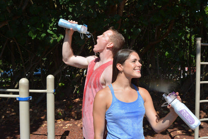 Pogo Plastic Water Bottle with Straw Lid and Carry Handle, Reusable, BPA-Free, Dishwasher Safe, Travel, School, Outdoor, Gym, 32 oz & 40 oz